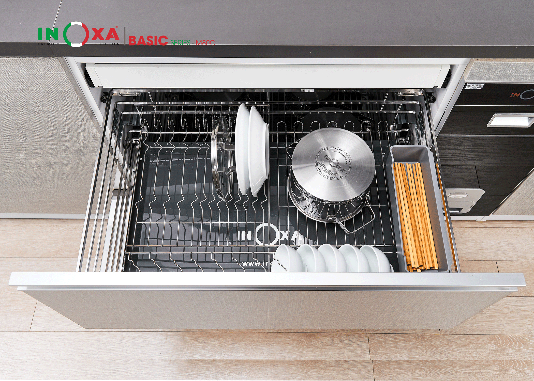 Giá xoong nồi đa năng inox nan dẹt Inoxa - IM80C
