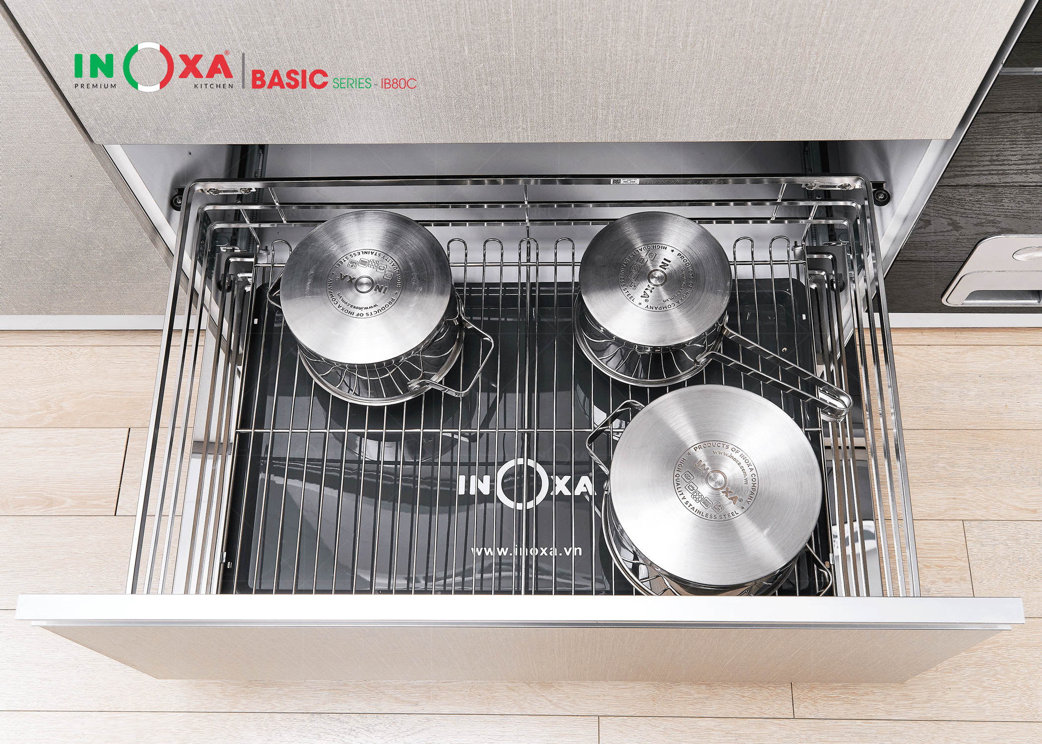 Giá xoong nồi inox nan dẹt Inoxa IB80C
